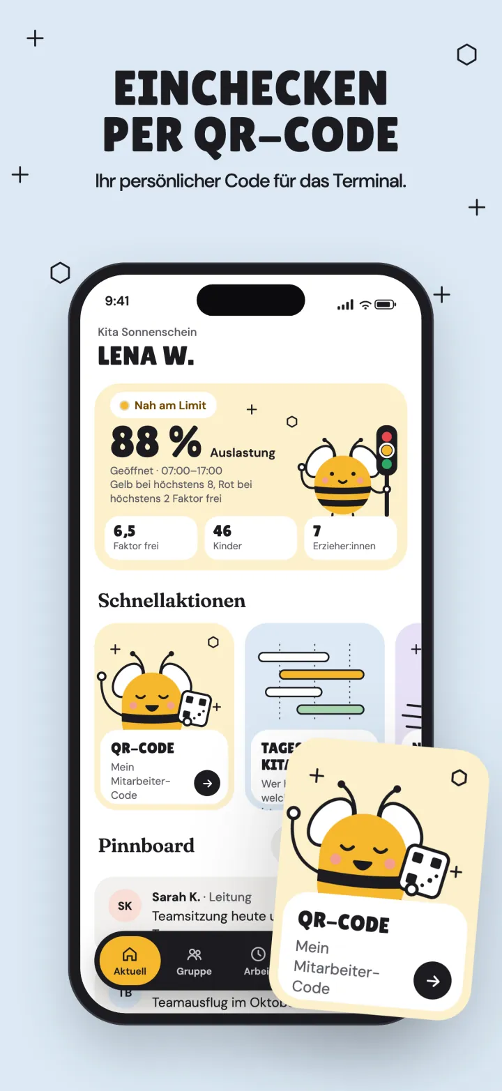 Einchecken per QR-Code: Ihr persönlicher Code für das Terminal.