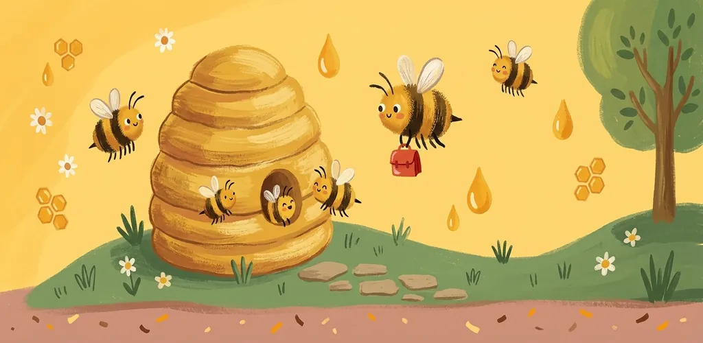 Bienenstock – dekorative Bienen-Illustration