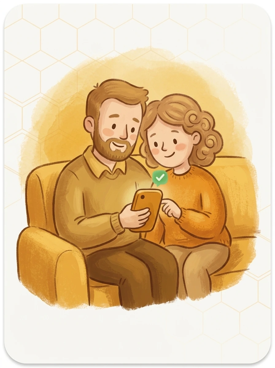 Mobile Eltern-App von Bienenstock auf dem Smartphone